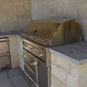 Grey Limestone and Outdoor Kitchen